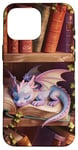 Coque pour iPhone 16 Pro Max Amateur de livres Cute Dragon Books Cottagecore Flower Bookworm