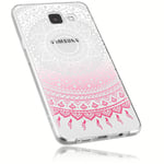 mumbi Coque de protection pour Samsung Galaxy A5 (2016) TPU gel silicone rose transparent Motif Mandala Griffonnage