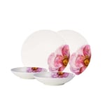 Villeroy & Boch – Rose Garden Ensemble D’Assiettes, 4 P, Ensemble De Vaisselle Pour 2 Personnes, Porcelaine Premium