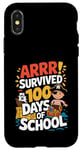 Coque pour iPhone X/XS Arrr! Coffre au trésor livre pirate survived 100 Days of School