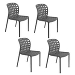 Lot de 4 chaises de jardin en polypropylène Sienne - Toilinux - Design - Empilables