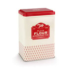 Tala Originals Plain Flour Storage Tin, White-Red, 18.5L X 9W X 12H cm