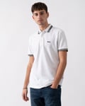 BOSS Green Paddy Mens Cotton-Piqué Polo Shirt with Contrast Logo - White material_cotton - Size Medium