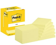 Post-it Notes Canary Yellow, Pack of 12 Pads, 100 Sheets per Pad, 76 mm x 102 mm, Yellow Color - Self-stick Notes For Note Taking, To Do Lists & Reminders