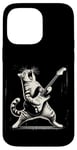 Coque pour iPhone 14 Pro Max Guitare chat à bascule jouant hilarant Kitty Cat Guitarist