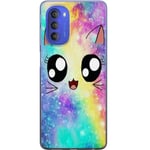 Motorola Moto G51 5G Genomskinligt Skal Cute Cat Galaxy