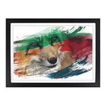 Big Box Art Red Fox (5) V2 Framed Wall Art Picture Print Ready to Hang, Black A2 (62 x 45 cm)