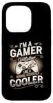 Coque pour iPhone 15 Pro Gamer Godfather pour hommes, jeux vidéo amusants, vintage