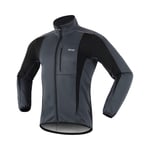 SHIPS Veste de Cyclisme VTT, Maillot de Vélo, Veste de Cyclisme en Jersey Réfléchissant à 3 Couches de Chaleur en Polaire Imperméable, Automne et Hiver (M-3XL),Gris,3XL