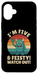 Coque pour iPhone 16 Plus Five and Feisty Monster Birthday Graphic for Kids