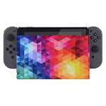 PlayVital Colorful Triangle Patterned Custom Protective Case for Nintendo Switch Charging Dock, Dust Anti Scratch Dust Hard Cover for Nintendo Switch Dock - Dock NOT Included