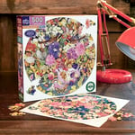 eeBoo Autumn Bouquet Adulte Puzzle Rond 500 Pièces en Carton Recyclé Et Encre Végétale-Diamètre 58,5 cm, PZF111