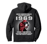 Never Underestimate A Man Who Was Born In 1969 ON BACK Pullover Hoodie