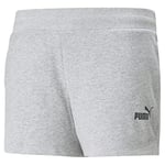 PUMA Ess TR Short de survêtement 10 cm tricoté Femme, Gris Clair chiné, 3XL Plus