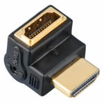 Adapter HDMI Vinklad Ned Hona-Hane Guld Svart