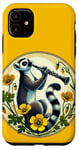 Coque pour iPhone 11 Lemur jouant d'une clarinette Illustration Mignon Band Class Art