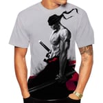 YZJYB Noel Imprimé T-Shirt Homme Femme Grande Taille Manches Courtes 3D One Piece Imprimé Roronoa Zoro Tee Chemises Shirt Mode Ado Tops Doux Confortable Respirant,XX~Large