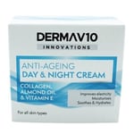 DermaV10 Day & Night Cream Anti-Ageing Collagen Almond Oil & Vitamin E 50ml