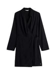 Tommy Hilfiger Fluid VIS LS Wrap Short Dress WW0WW45006 Robe Portefeuille, Black (Black), 36 Femme