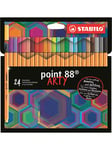 STABILO ® point 88® fineliner Arty cardboard wallet of 24 colors