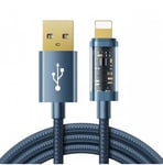 Joyroom USB-kabel - Lightning för laddning/dataöverföring 2,4A 20W 1,2m blå (S-UL012A12)