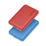 【2-Pack】 Miady 5000mAh Ultra Slim Portable Charger Power bank, 2.4A USB High-Speed Compact External Battery Pack Compatible with iPhone, iPad, Samsung, Nexus and more(Red & Blue)