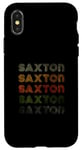 Coque pour iPhone X/XS Love Heart Saxton Tee Grunge Vintage Style Saxton Noir