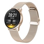 Tuocal Metal Strap compatible with Samsung Galaxy Watch 3 41mm / Active 40mm / Active 2 44mm / Galaxy Watch 42mm, 20mm Stainless Steel Mesh Adjustable Replacement Strap for Women Mmen, Champagne