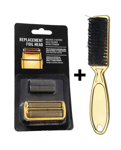 GOLD REPLACEMENT FOIL & CUTTER FOR BABYLISS PRO FX 01/02 WITH GOLD BRUSH UK