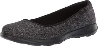 Skechers Go Walk LTE Womens Casual Shoes Ballet Flat Slip On Black 2 (35)