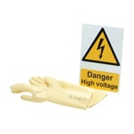 Draper Electrical Insulating Gloves And 'Danger High Voltage Hazard Sign - 99715