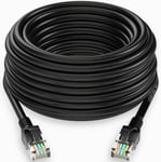 15m Network Ethernet Cable Cat5e Black External Indoor LAN PC Router Modem RJ45