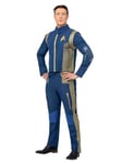 Smiffys Star Trek Discovery Command Uniform Adults Jacket & Trousers, Official License Outfit with Distinctive Elbow Patches & Gold Detailing, Star Trek Halloween Fancy Dress Costume