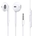 Écouteurs Intra-Auriculaires avec Fil, écouteurs Intra-Auriculaires avec Jack 3,5 mm, Casque stéréo Hi-FI avec Microphone et contrôle du Volume, compatibles avec iPhone, Samsung, Android, MP3,