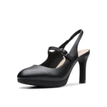 Clarks Women's Ambyr2 Grace Pump, Black Leather, 5.5 UK