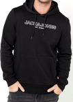 New Mens Jack & Jones Hoody Bank Hoodie Black Size XL