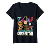 Womens Maths Day Fancy Dress Outfit Idea For Kids & Maths Rockstar V-Neck T-Shirt