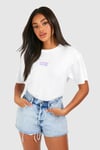 Womens Oversized Out Of Sight In My Mind Cotton Tee - White - M, White