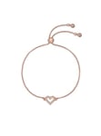 Ted Baker Amorita Crystal Halo Heart Adjustable Bracelet For Women (Rose Gold/Crystal)