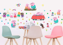 65 x 85cm Wall & Furniture STICKERS decals SET giant size Peppa Pig with family