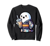 Ghost Drinking Bubble Tea Japanese Kimono Sweatshirt