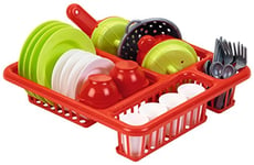 Jouets Ecoiffier – 608 - Égouttoir à vaisselle pour enfants + vaisselle et couverts – 34 pièces - Dès 3 ans – Fabriqué en France