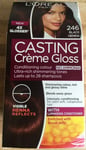 L'OREAL Casting Creme Gloss 246 Hair Colour Black Henna 28 Shampoos NEW