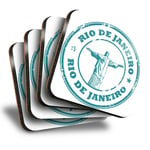 Set of 4 Square Coasters - Rio de Janeiro Brazil Travel  #5947