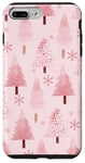 iPhone 7 Plus/8 Plus Pink Christmas Tree Snowflakes Pattern Cozy Holiday Xmas Case