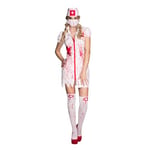 Boland Costume d'horreur d'infirmière pour Adulte Taille 46/48 FR, 10130828, Blanc/Rouge, 50-52