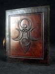 Wicca Pagan Triple Moon GODDESS - Handmade Leather Journal Diary Book of Shadows