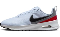 Nike Men's Air Max Nuaxis Sportswear, Football Grey Black White Gym Red, 10 UK