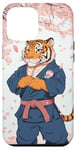 Coque pour iPhone 12 Pro Max Tigre Jiu Jitsu Gi Dessin animé Arts martiaux Anime