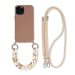 Rokmym Coque chaîne de téléphone Compatible avec iPhone 13 Mini TPU étui pour téléphone 3 en 1 Bracelet Lanyard Coque en Silicone Souple avec dragonne Tendance Coque pour iPhone 13 Mini